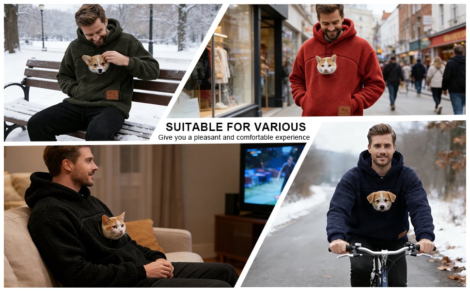 💥🐱Pet-Walking Essential - Hoodie With Built-In Pet Pouch, Hands-Free Convenience✨