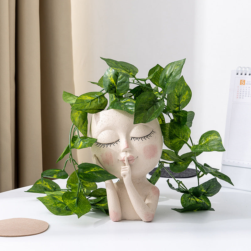 💝2024 HOT SALE-Girl Face Head Planter