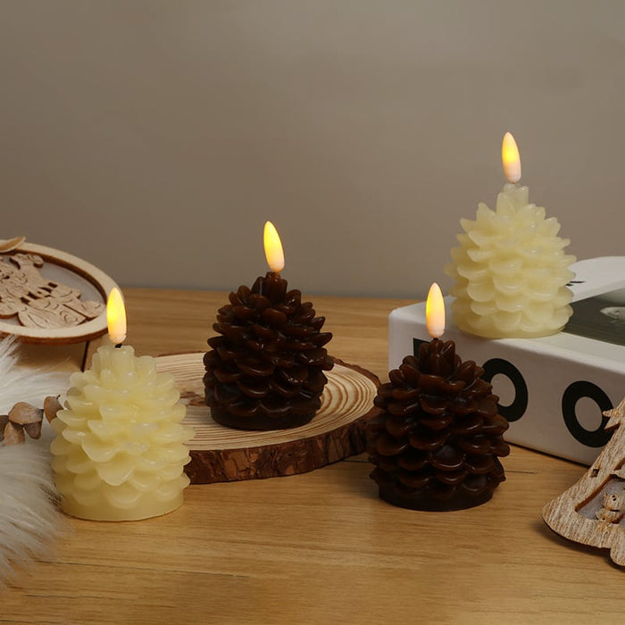 🔥Flameless Pinecone Candles Battery Operated