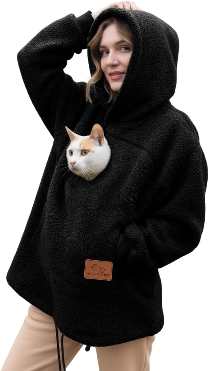 💥🐱Pet-Walking Essential - Hoodie With Built-In Pet Pouch, Hands-Free Convenience✨