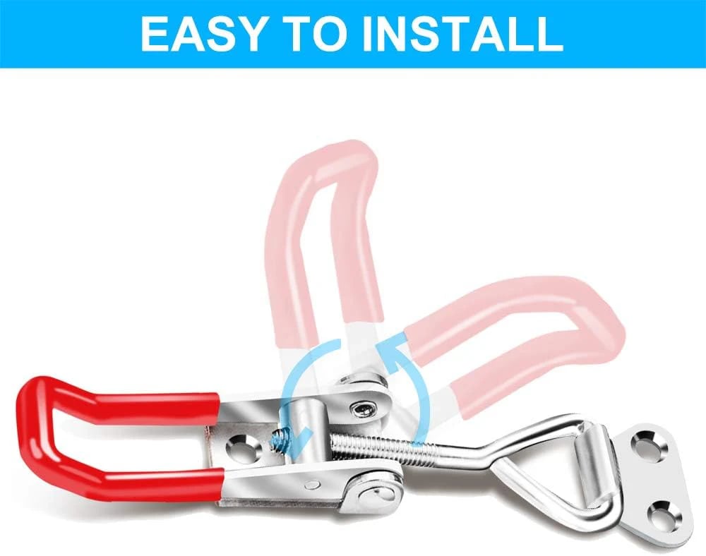 🔒 3 Sizes Heavy-Duty Adjustable Toggle Latch Clamps | Rustproof Pull Latches With Lock Hole
