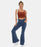 Stretchy Denim High Waisted Crossover Flare Pants (Buy 2 Free Shipping)