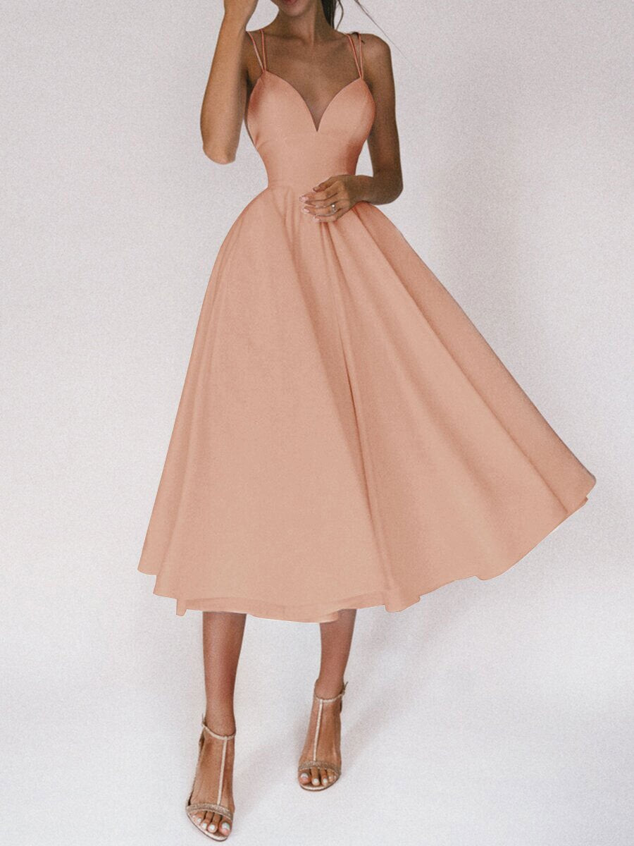 50% OFF!  Elegant Strappy V-Neck Dress