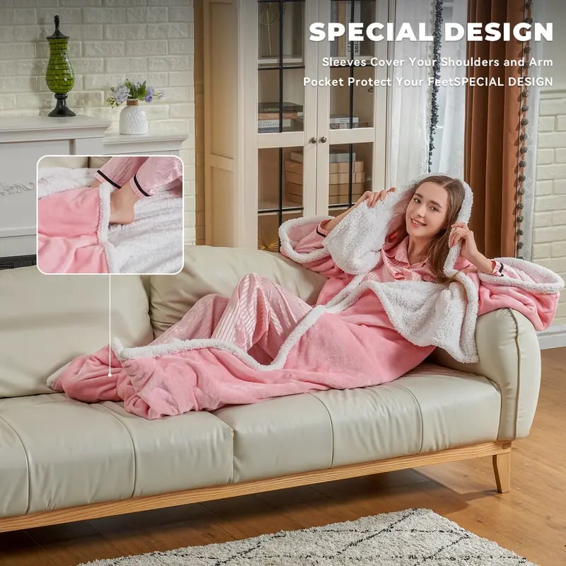 🔥Christmas Early Discount 49% Off✨Electric Wearable Heated Blanket with Foot Pocket🧣