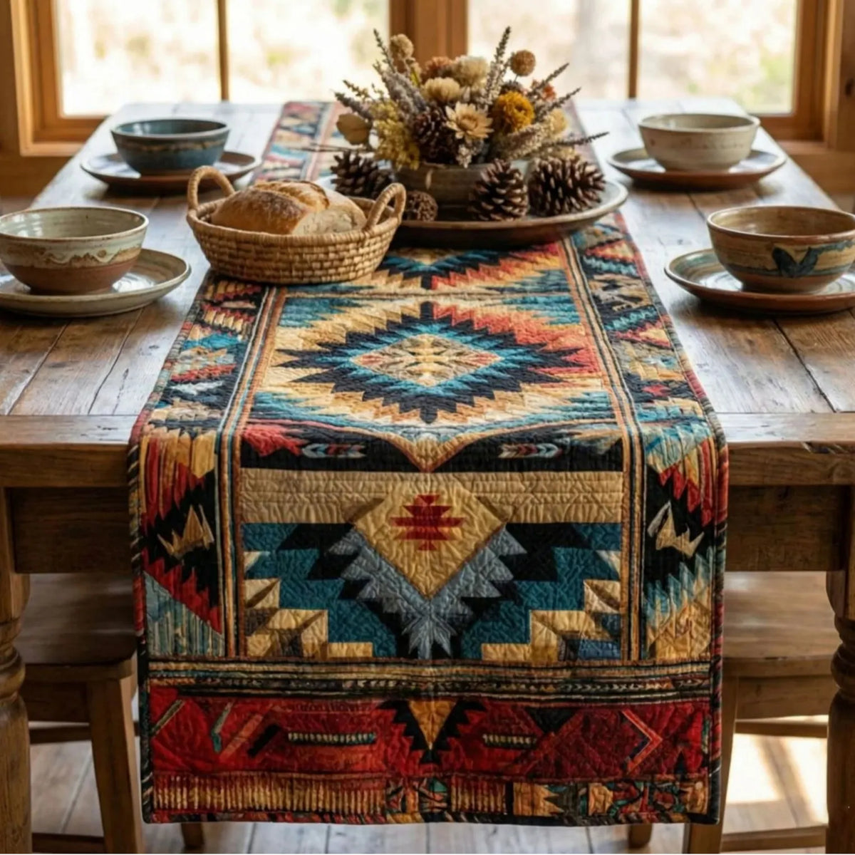 🍽️New Arrival: Quilted Table Runner with Vivid 3D Design