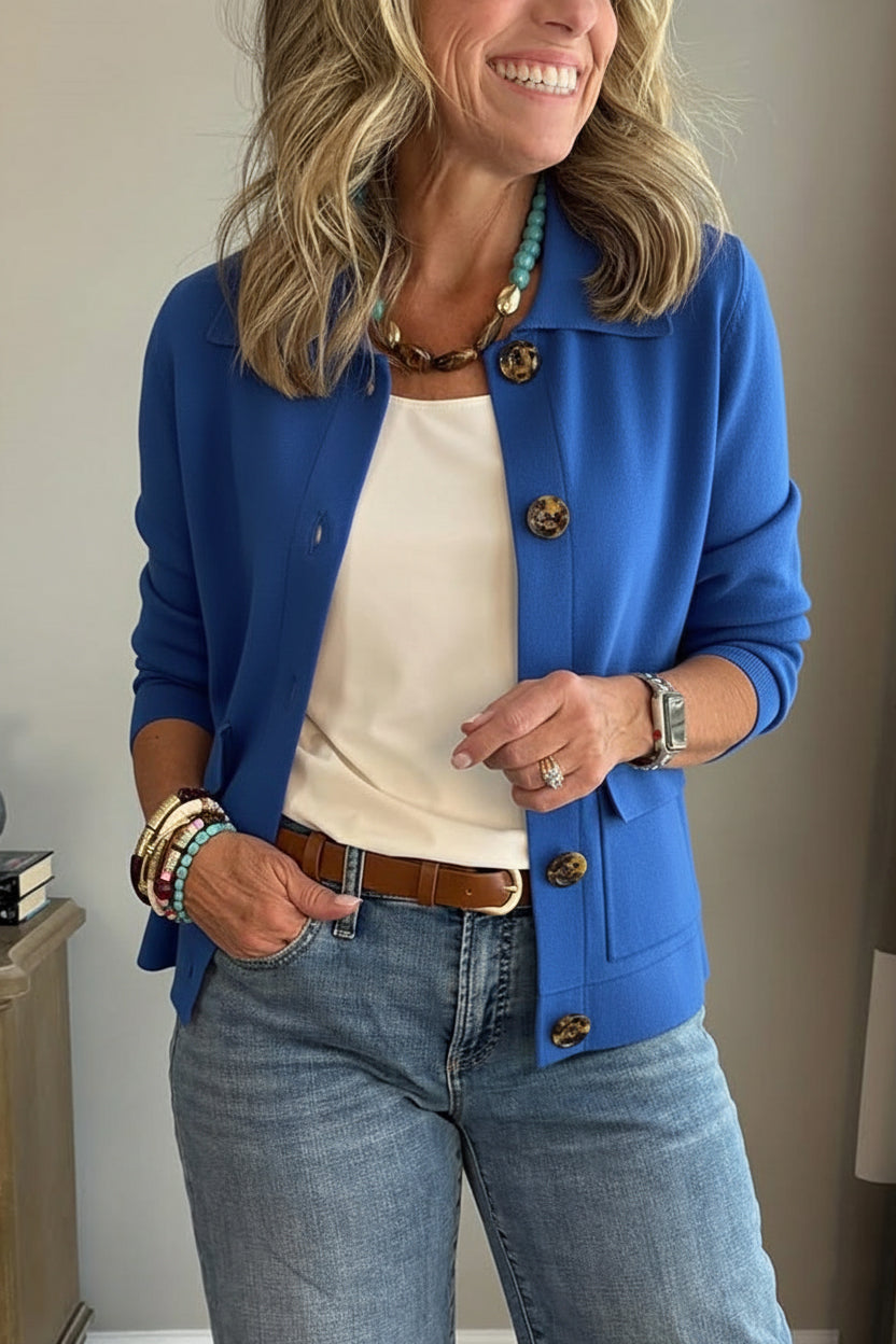🥳Flash Sale: 50% Off 🔥Women's Solid Color Lapel Single-Breasted Short Jacket