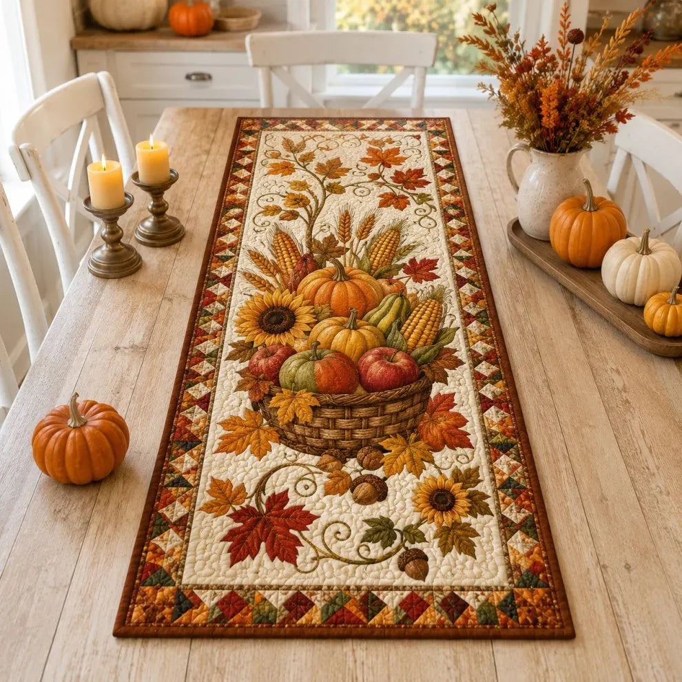 🍽️New Arrival: Quilted Table Runner with Vivid 3D Design