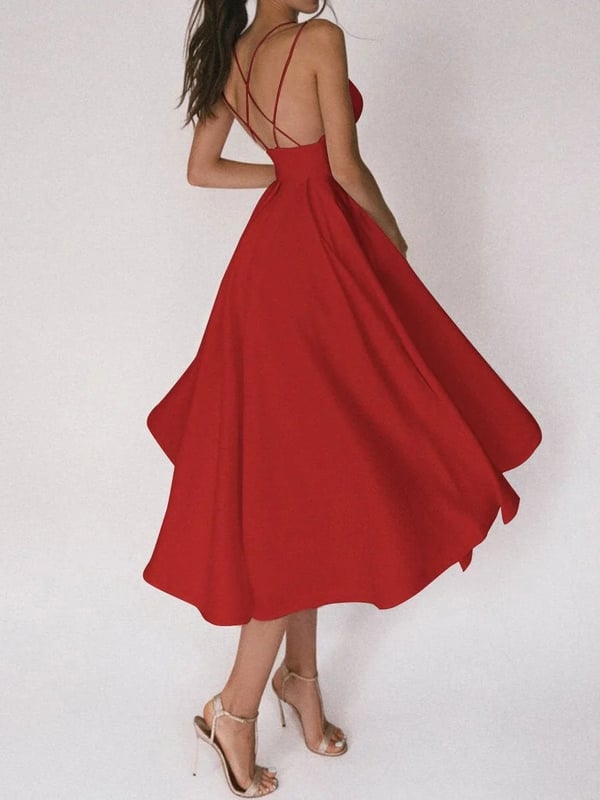 50% OFF!  Elegant Strappy V-Neck Dress
