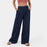 High Waisted Plicated Side Pocket Wide Leg Waffle Casual Pants(buy 2 free shipping)