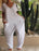 Casual V-neck Solid Color Jumpsuit