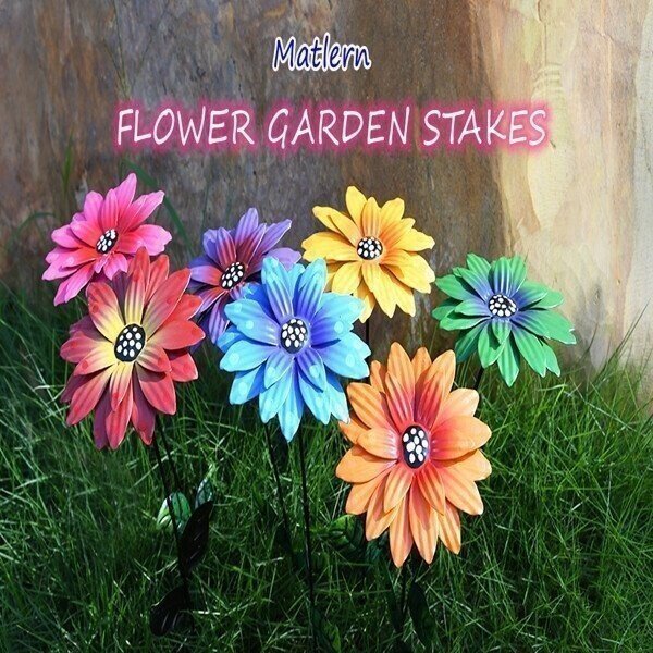 🔥SUMMER HOT SALE🔥Metal Flowers Garden Stakes