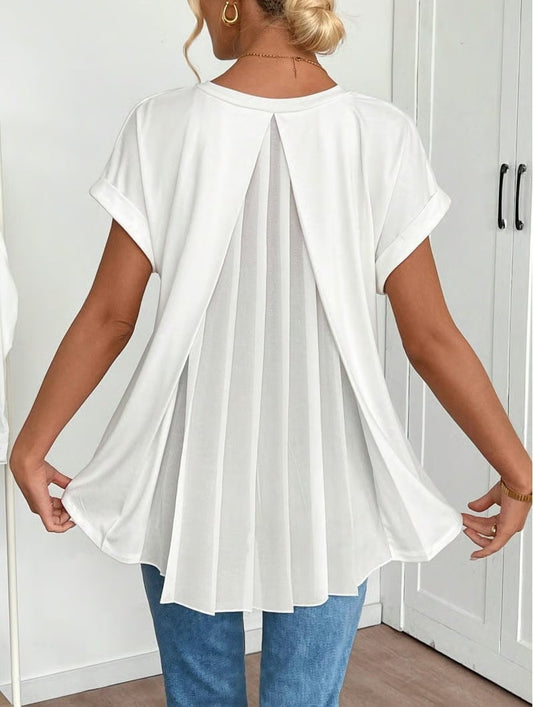 🔥Short-Sleeved Solid Color Patchwork T-Shirt
