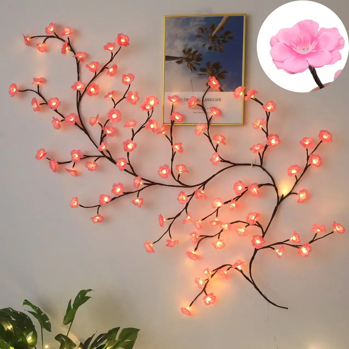 🌸🌸Bendable LED rattan flower ambient light
