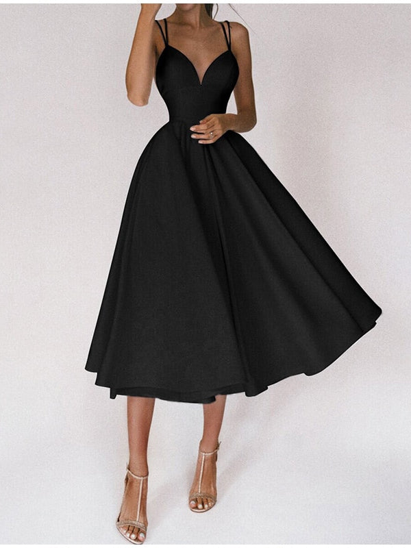 50% OFF!  Elegant Strappy V-Neck Dress