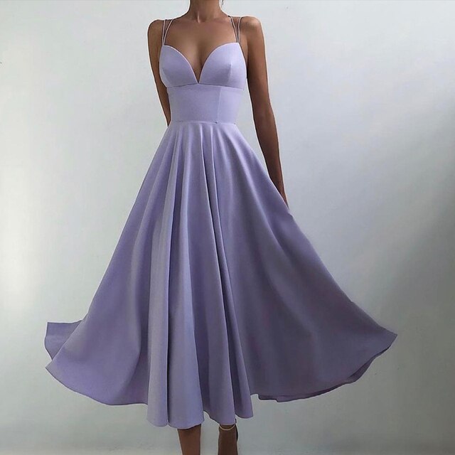 50% OFF!  Elegant Strappy V-Neck Dress