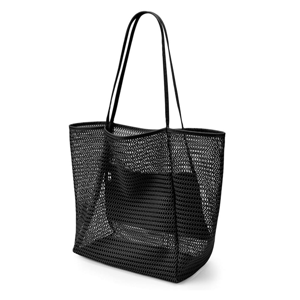 🌊 Large Capacity Mesh Beach Bag