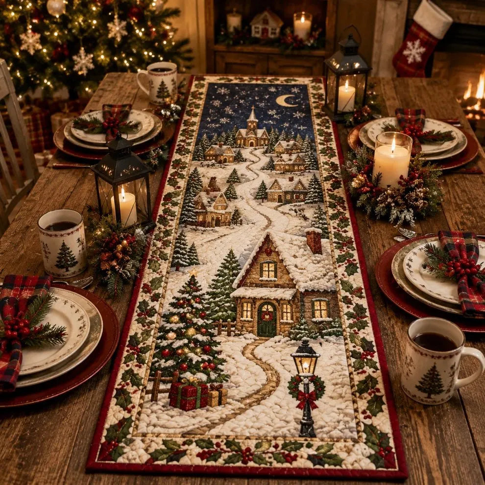 🍽️New Arrival: Quilted Table Runner with Vivid 3D Design