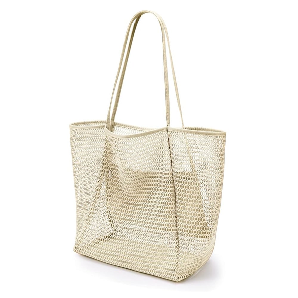 🌊 Large Capacity Mesh Beach Bag