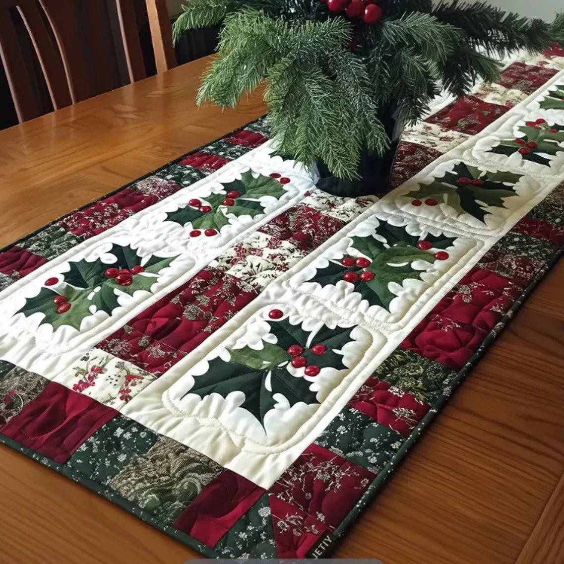 🍽️New Arrival: Quilted Table Runner with Vivid 3D Design