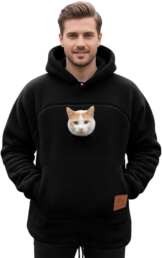 💥🐱Pet-Walking Essential - Hoodie With Built-In Pet Pouch, Hands-Free Convenience✨