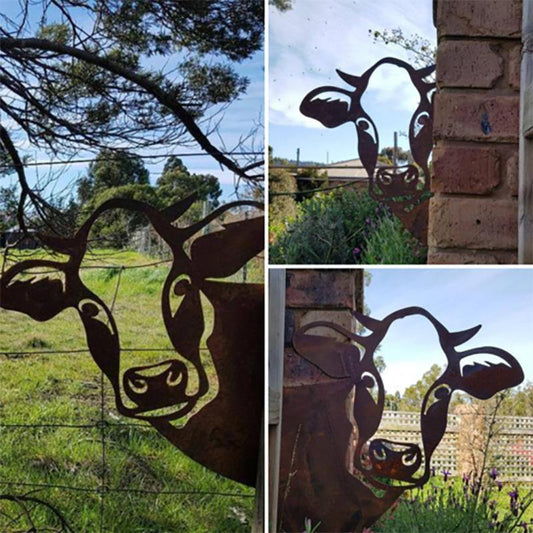 Outdoor garden farm peeping goat metal artwork interior decoration (meaning pastoral, natural and friendly)