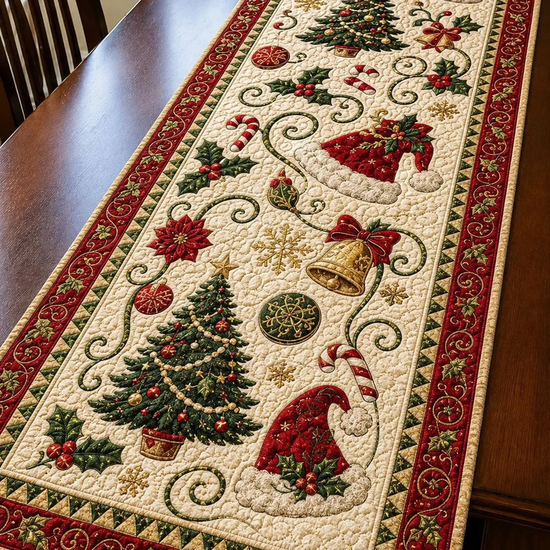 🍽️New Arrival: Quilted Table Runner with Vivid 3D Design
