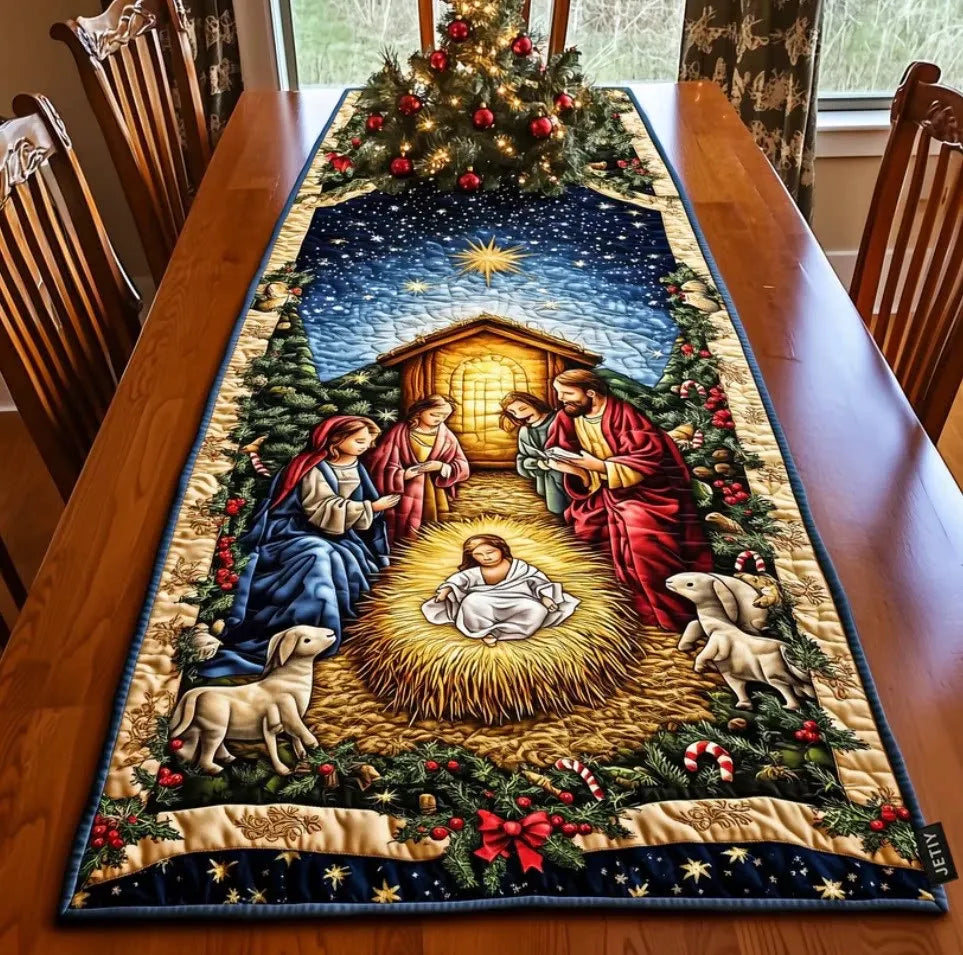 🍽️New Arrival: Quilted Table Runner with Vivid 3D Design
