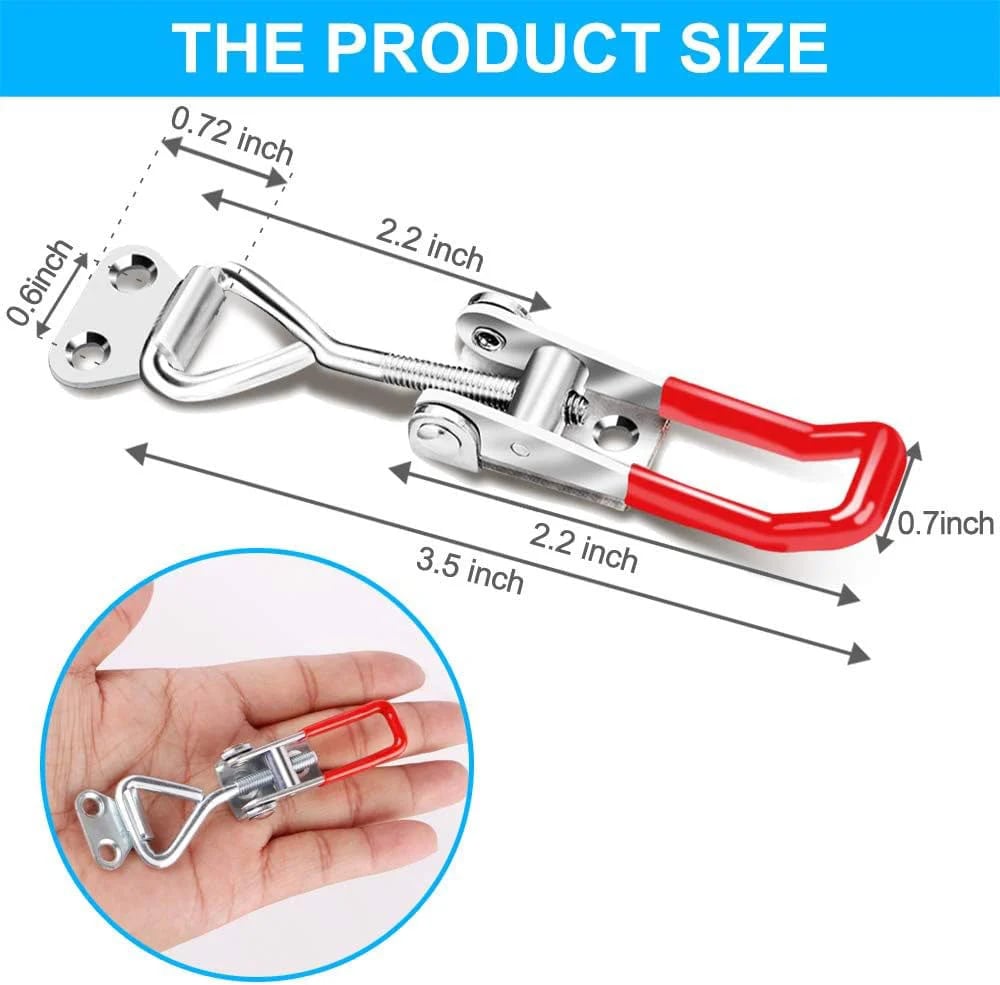 🔒 3 Sizes Heavy-Duty Adjustable Toggle Latch Clamps | Rustproof Pull Latches With Lock Hole