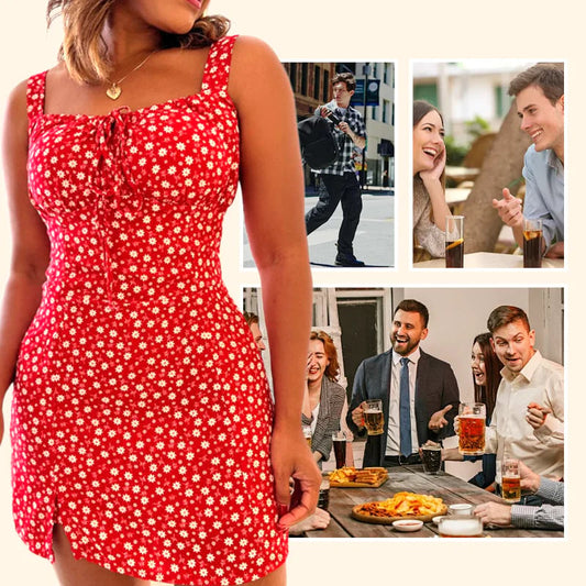 ✈️Floral Print Spaghetti Strap Mini Dress