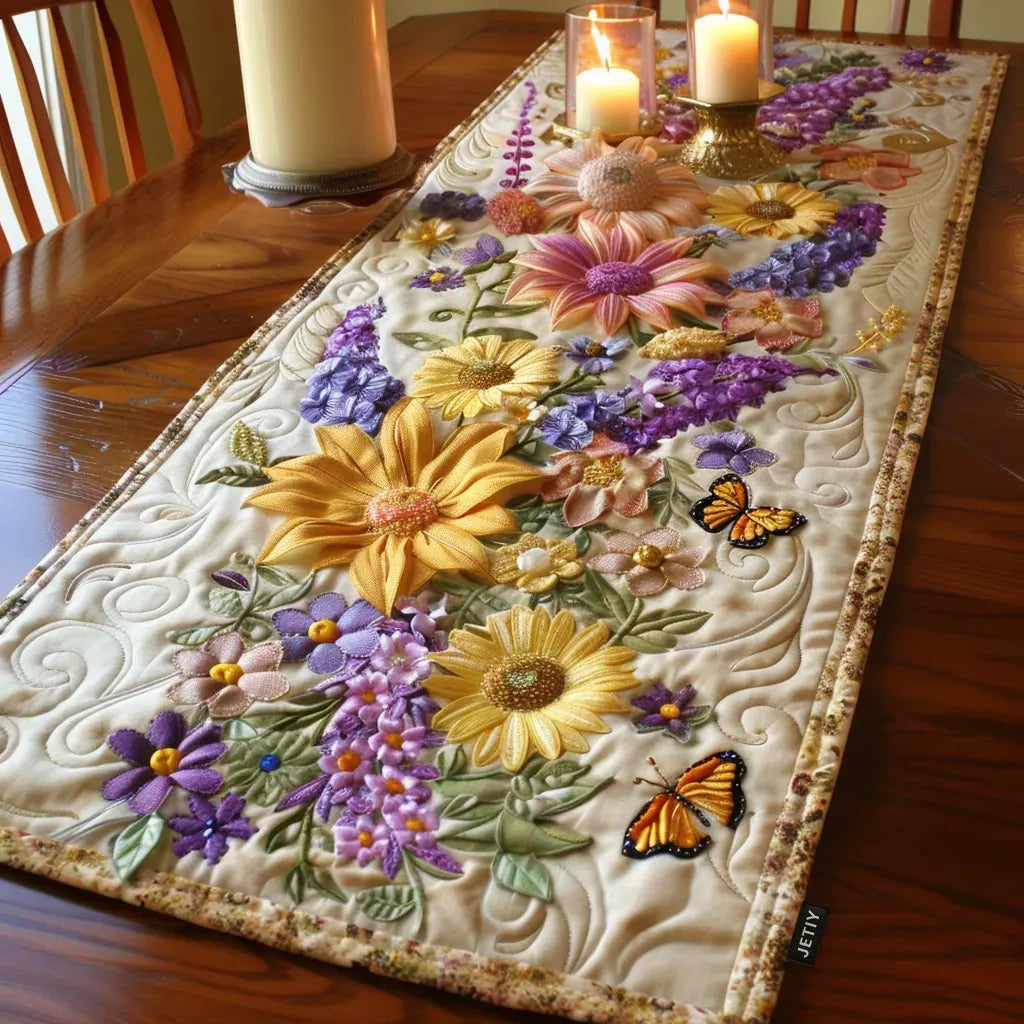 🍽️New Arrival: Quilted Table Runner with Vivid 3D Design