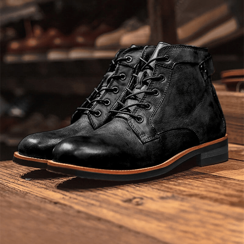 🔥Hot Sale🎁🎉Mens Genuine Leather Waterproof Non-slip Arch Support Vintage Casual Chukka Boots
