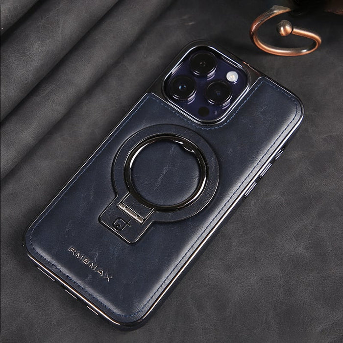 Luxury Leather Invisible Stand iPhone Case