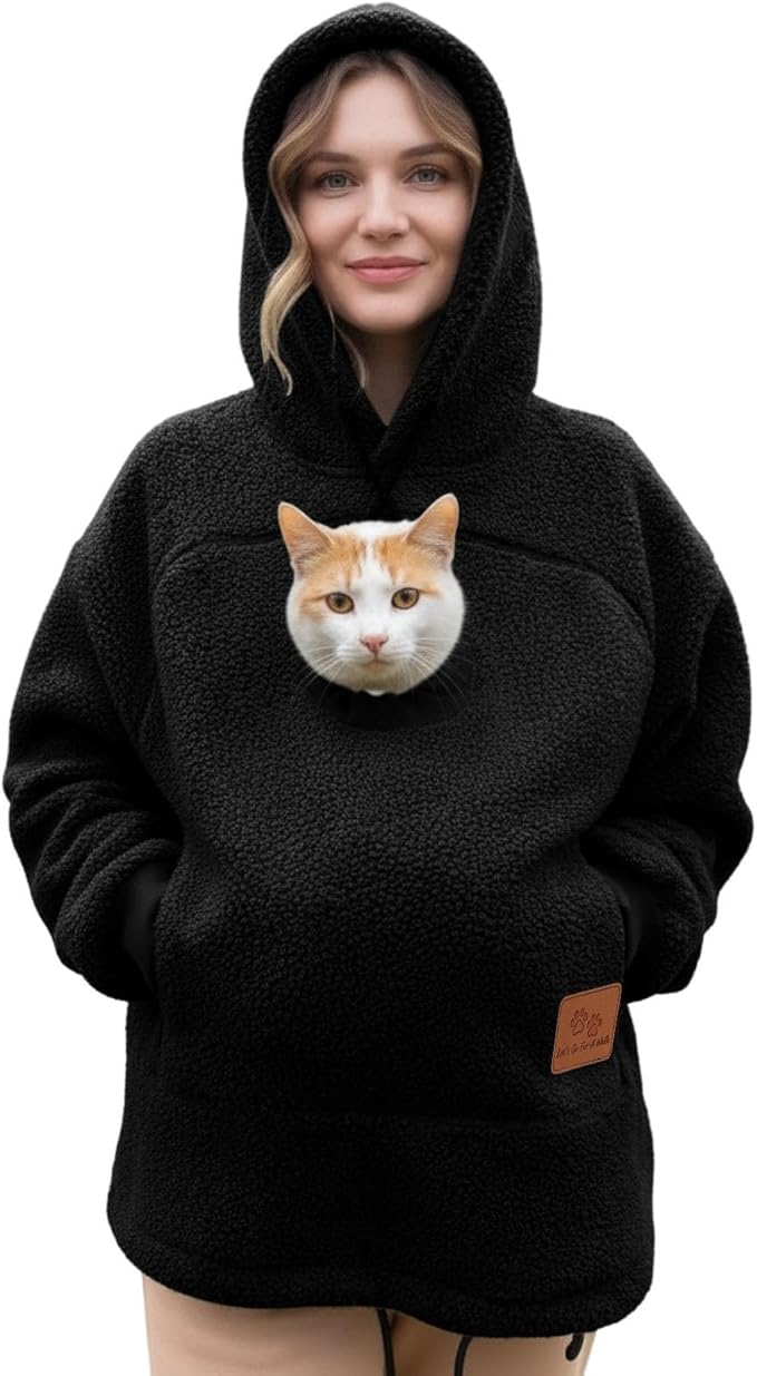 💥🐱Pet-Walking Essential - Hoodie With Built-In Pet Pouch, Hands-Free Convenience✨