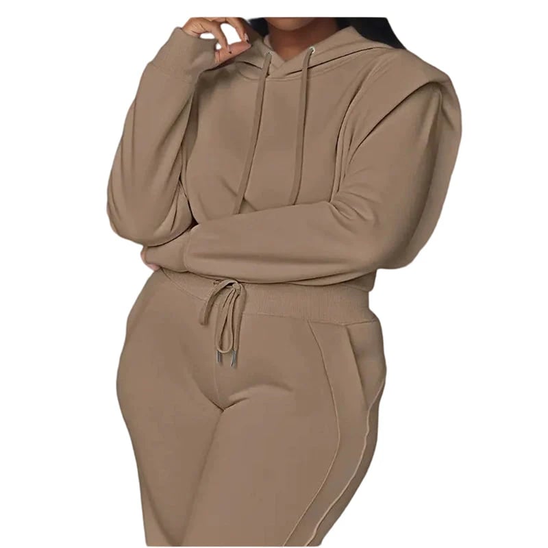 ⏰Ribbed Knit Long Sleeve Crop Top & Wide Leg Pants (2 Pcs Set)