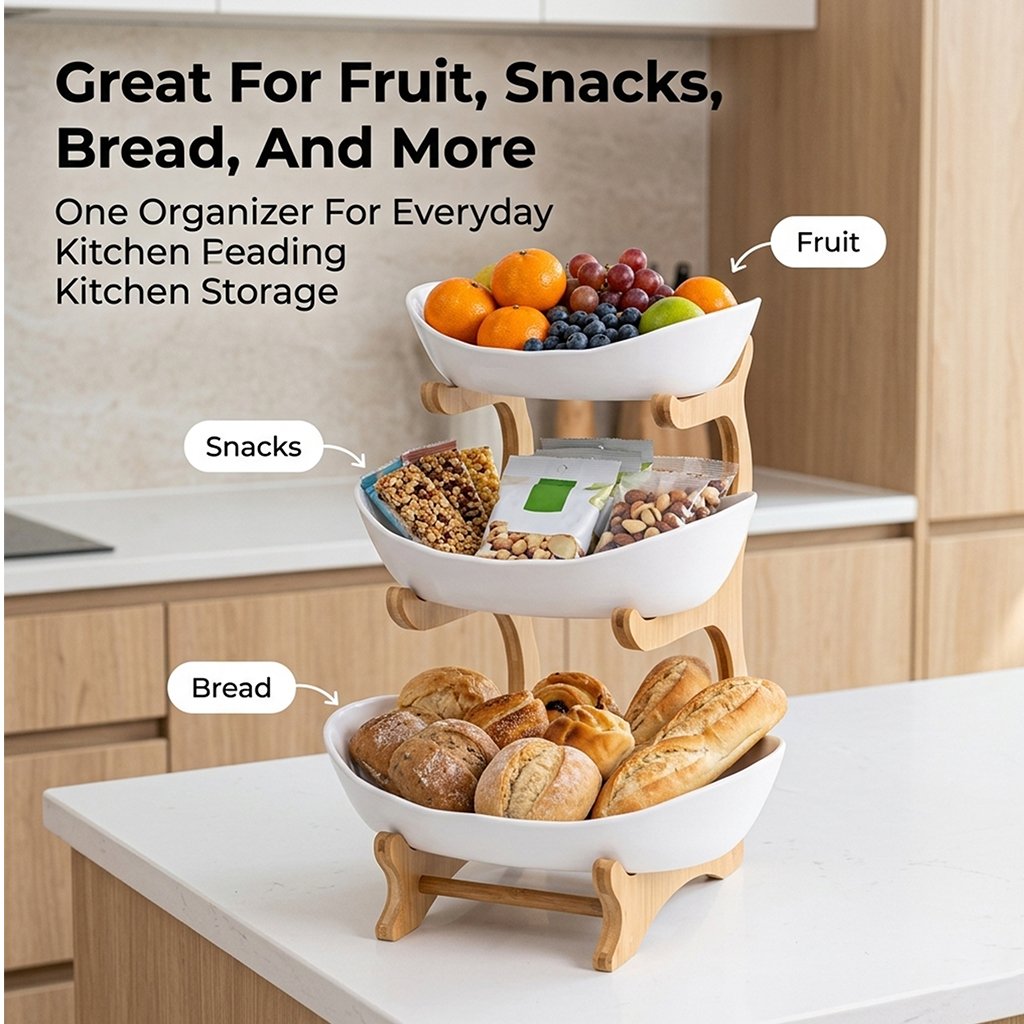 🌽Holiday Sale 50%o ff 🍬3-tier luxury wooden fruit stands