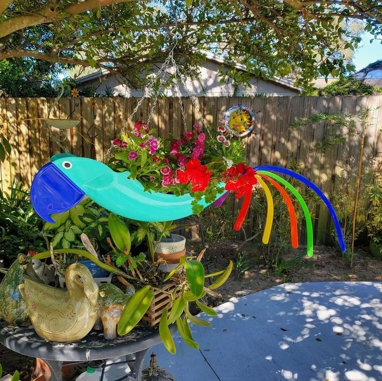 🦩Colorful bird hanging planter