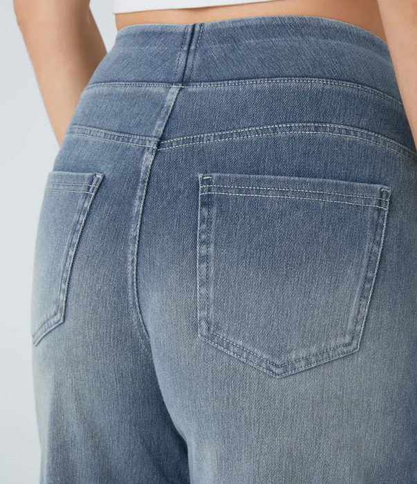 Super Stretch High-Waisted Wide Leg Jeans