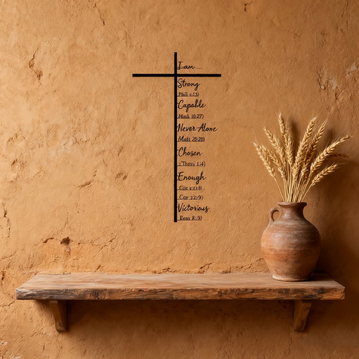 ❤️Elegant Metal Christian Heart & Cross Wall Art