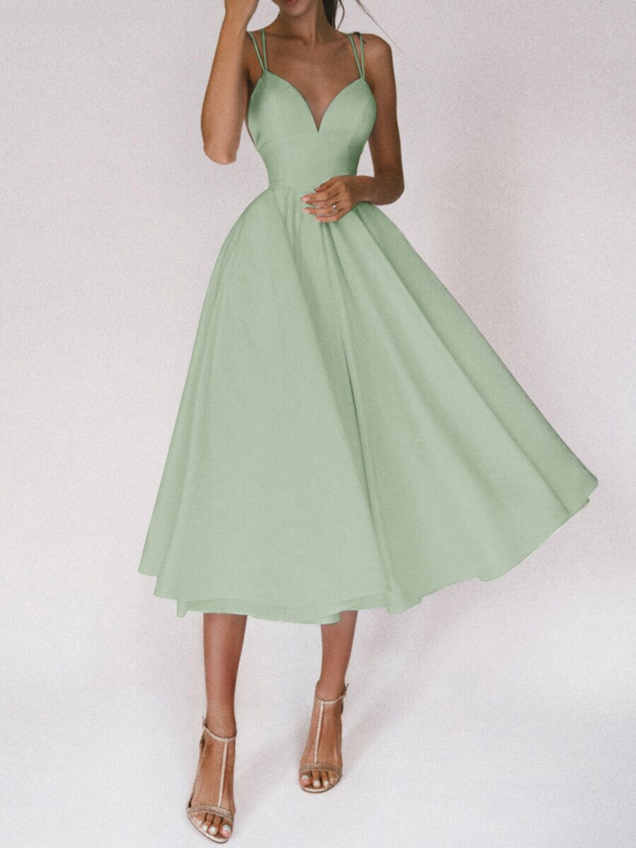 50% OFF!  Elegant Strappy V-Neck Dress