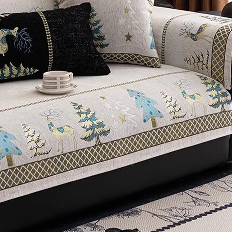 ⏰Plush Chenille Anti-Slip Couch Cover