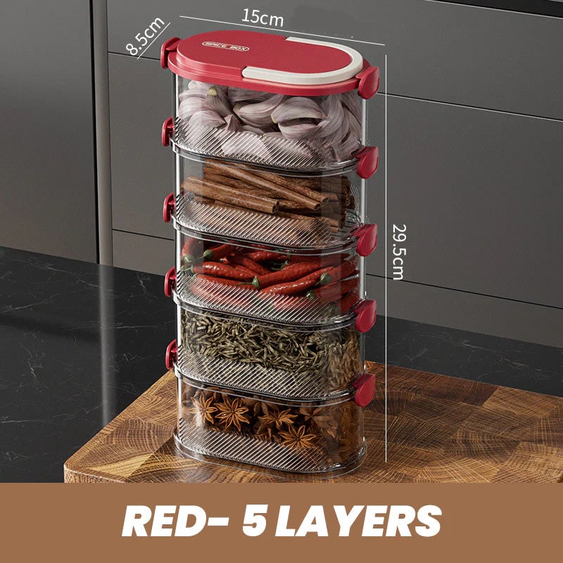 🔥 Multi-layer Sealed Spice Organizer