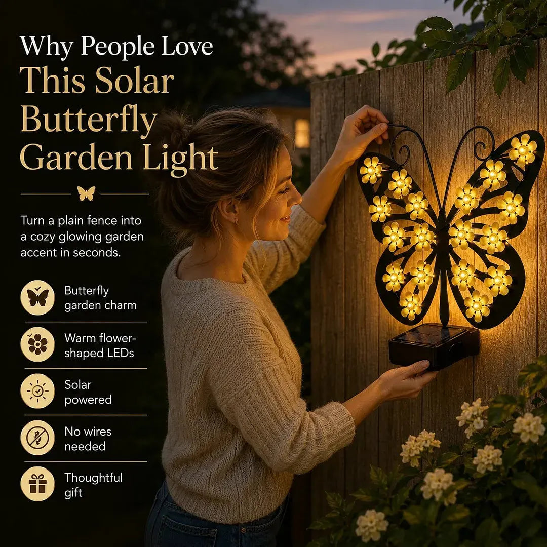 🦋☀️ New Arrival: Outdoor Metal Butterfly Solar Wall Decor ✨