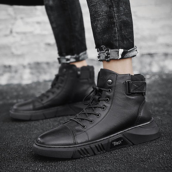 Italian High-top Lace Up Martin Leather Boots