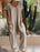 Casual V-neck Solid Color Jumpsuit