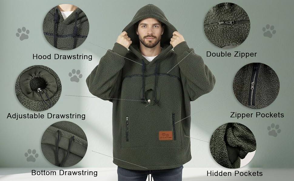 💥🐱Pet-Walking Essential - Hoodie With Built-In Pet Pouch, Hands-Free Convenience✨