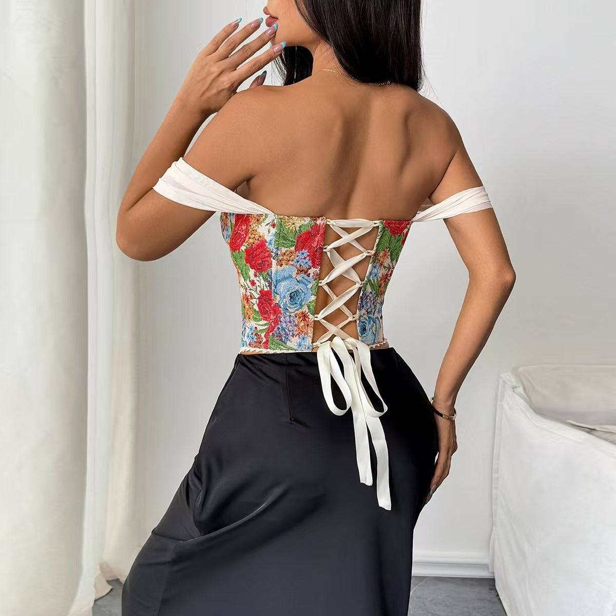 French Retro Jacquard Corset