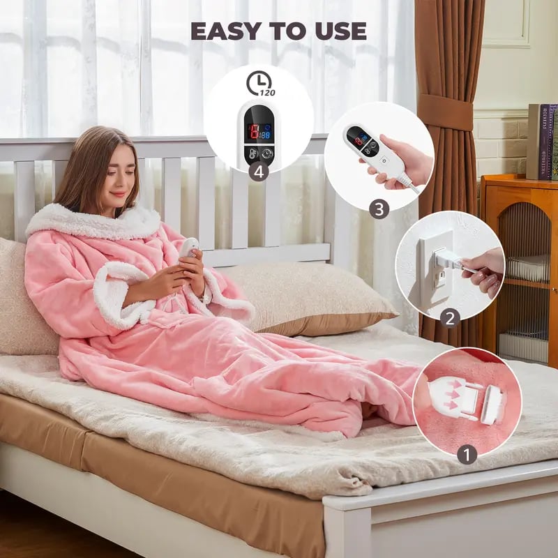 🔥Christmas Early Discount 49% Off✨Electric Wearable Heated Blanket with Foot Pocket🧣
