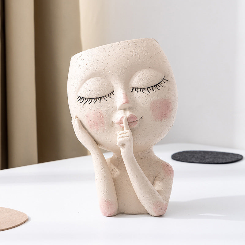 💝2024 HOT SALE-Girl Face Head Planter