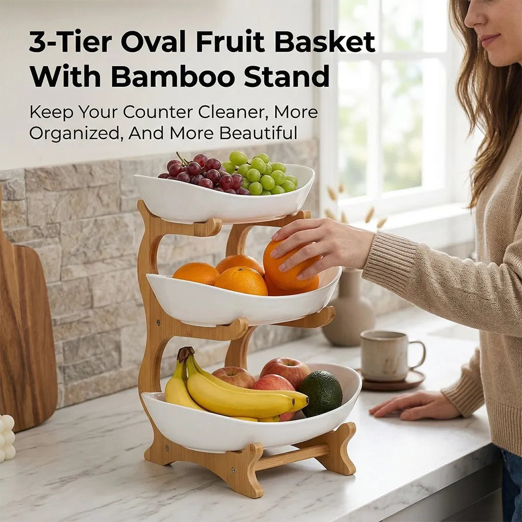 🌽Holiday Sale 50%o ff 🍬3-tier luxury wooden fruit stands