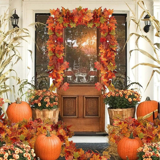 🔥🍁Fall Wreath with Pumpkin Maple Leaves